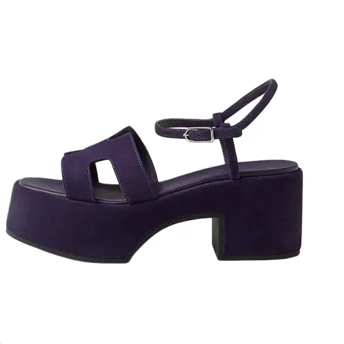 HERMES Jam 30 One Strap Sandals 7.5cm Women's Purple