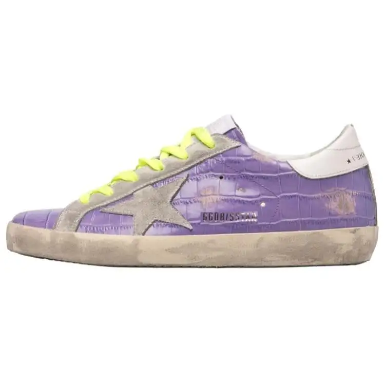 Golden Goose Super Star Distressed Low top Stylish Skateboarding Shoes Women's Purple