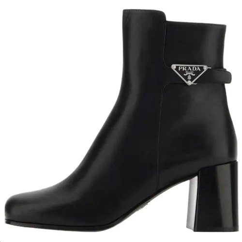 PRADA Calfskin Ankle Boots 7cm Women's Black