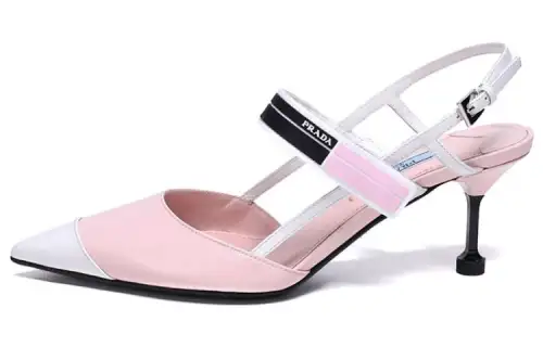 PRADA Slim Heel High Heels Women's Pink White