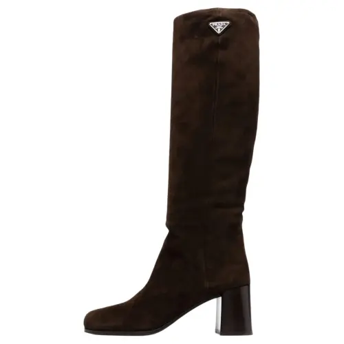 PRADA Knee high Boots 6.5cm Women's Dark Brown