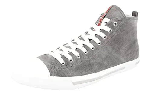PRADA Cloudbust Leather High top Stylish Skateboarding Shoes Men's Gray