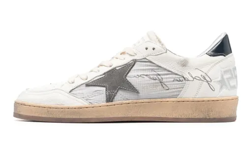 Golden Goose Ball Star Skateboard Shoes Men's Low Top White/Gray