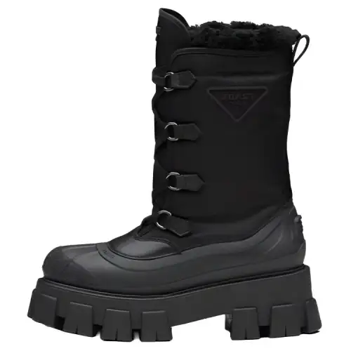 PRADA Monolith Knee High Boots Women's Black