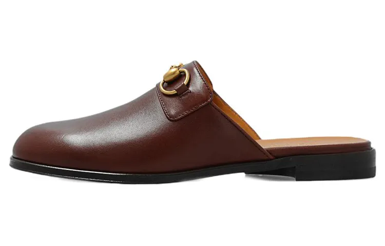 GUCCI Horsebit Leather Slippers