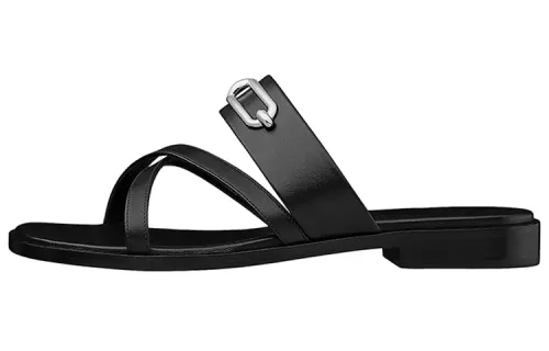 HERMES Roulis Slide Slippers Women's Black