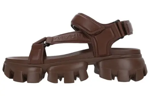 PRADA One Strap Sandals Women's Umber