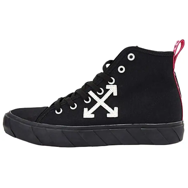 OFF WHITE High top Stylish Skateboarding Shoes Men's Black