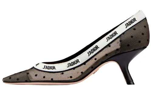 DIOR J'Adior Mesh Irregular Heel High Heels 6.5cm Women's Black