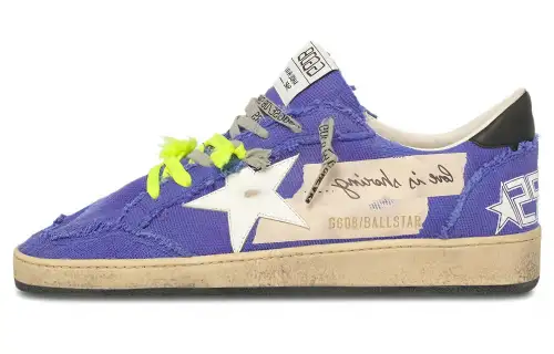 Golden Goose Ball Star Low top Stylish Skateboarding Shoes Men's White Blue