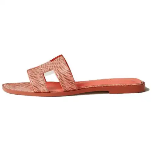 HERMES Oran Slide Slippers Women's Red