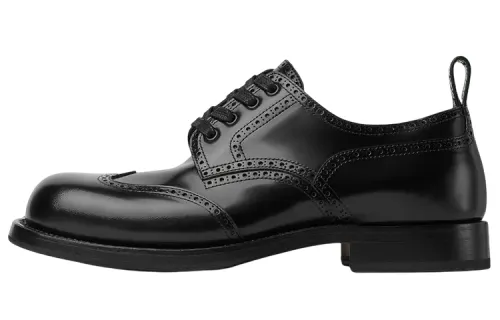 Bottega Veneta Leather Lace Up Brogue Shoes Casual Shoes Men's Black