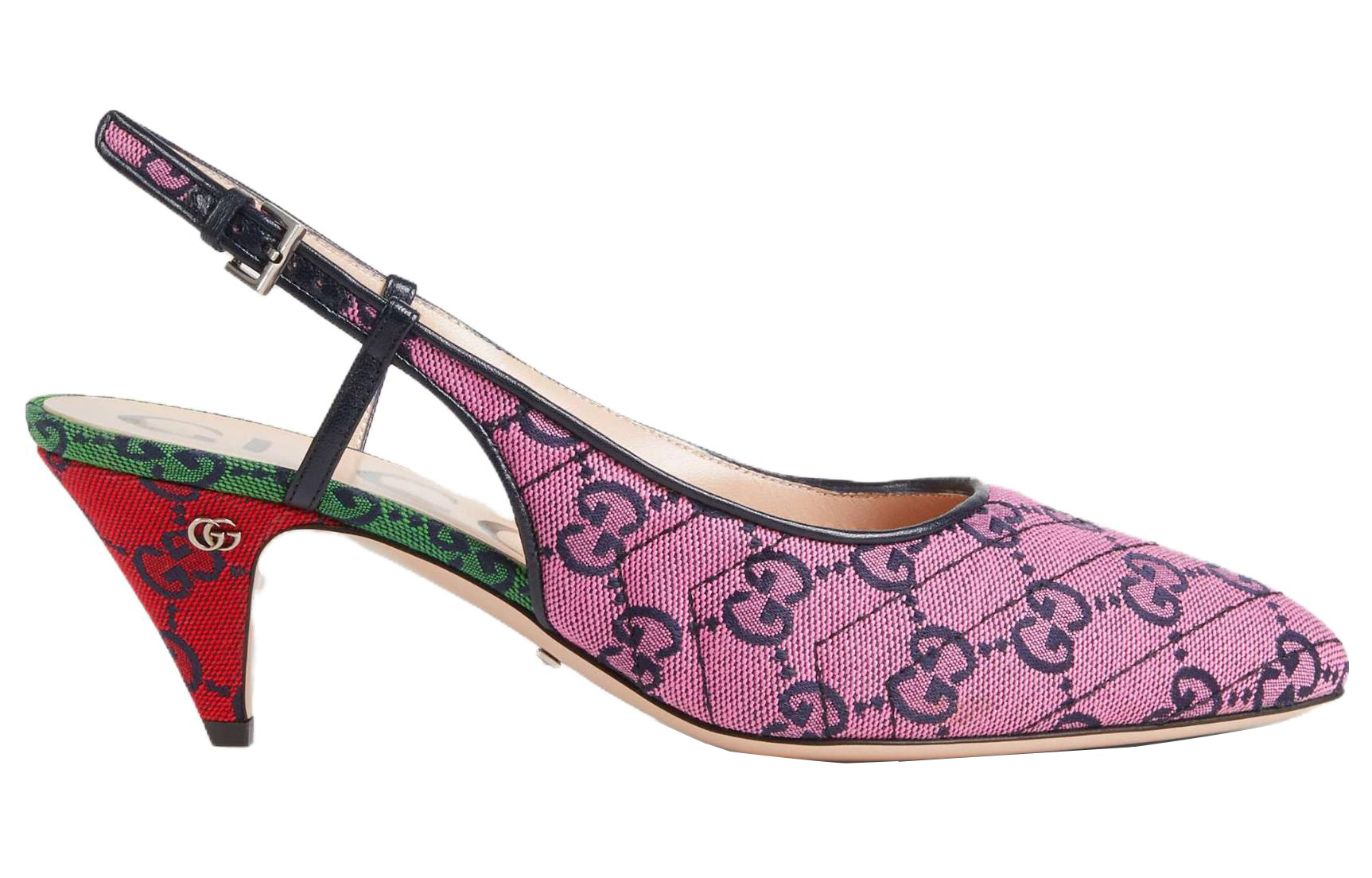 GUCCI Print Cone Heel High Heels Women's Pink