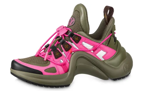 LOUIS VUITTON Archlight Trainer Kaki Pink Women's