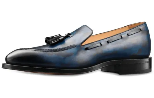 LOUIS VUITTON Varenne Casual Shoes Men's Blue Black