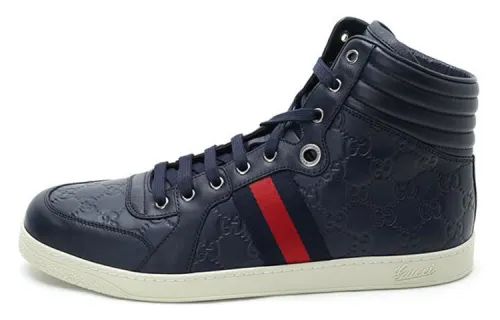 Gucci GUCCIssima Leather High Top 'Black'