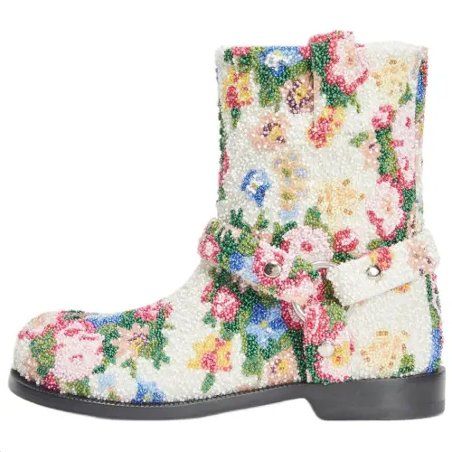 LOEWE Campo Biker Fabric Ankle Boots 3cm Women's Multicolor