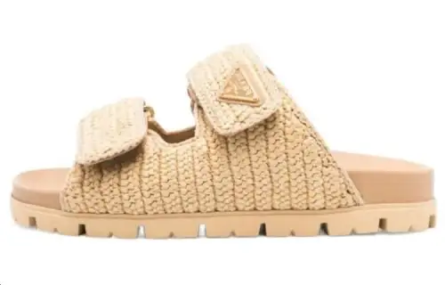 PRADA Slide Slippers Women's Light Brown