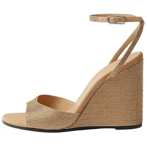 HERMES Jolie One Strap Sandals 10cm Women's Beige