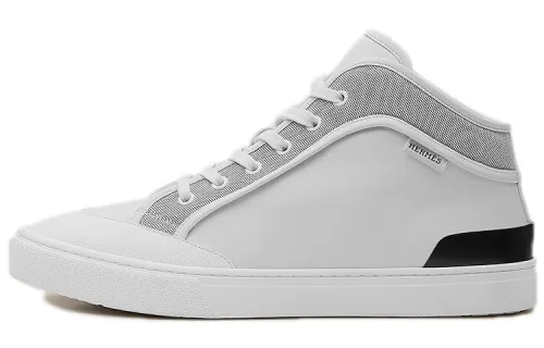 HERMES Enjoy Skateboard Shoes Men's High Top White