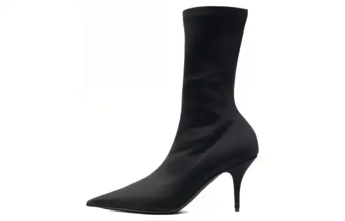 Balenciaga Knife Leather Ankle Boots Women's Black