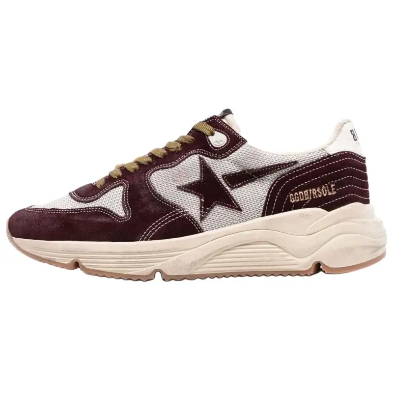 Golden Goose Running Cow Leather Fashion Trend Low top Casual Shoes Men's Umber Distressed
