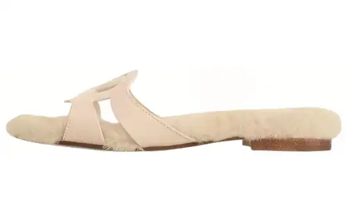LOUIS VUITTON Slide Slippers Women's Beige