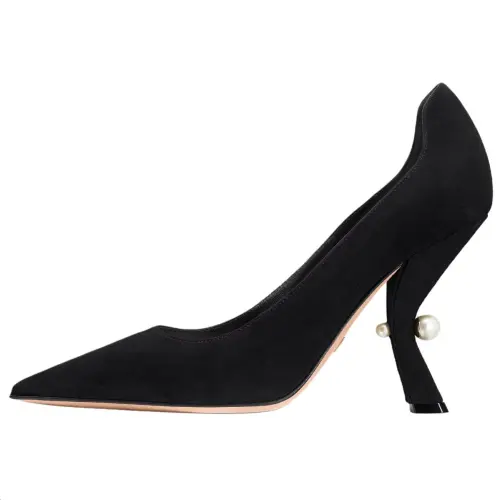 DIOR Tribales Irregular Heel High Heels 10cm Women's Black