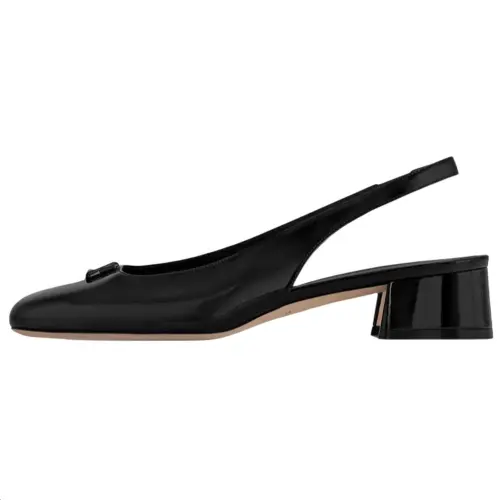 LOUIS VUITTON Swing Chunky Heel High Heels 3.5cm Women's Black