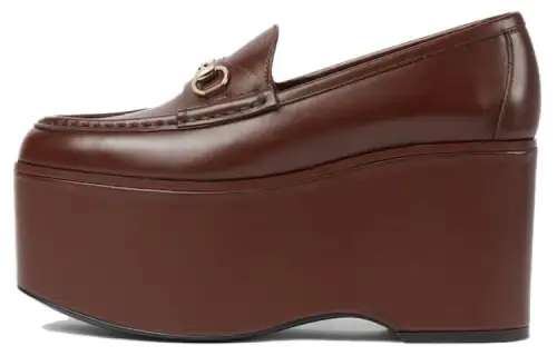 GUCCI Horsebit Loafers Women's Brown