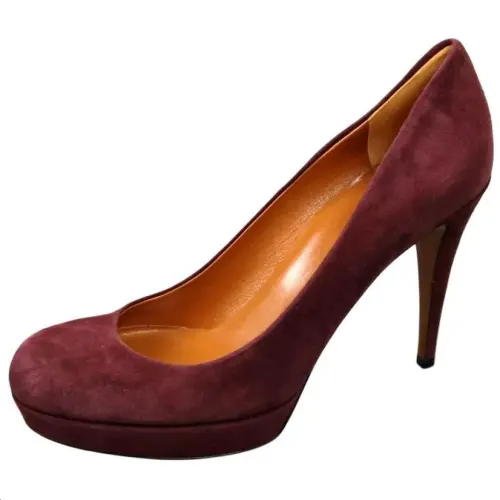 GUCCI Slim Heel High Heels 7.5cm Women's Red
