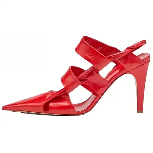 Bottega Veneta Point Leather High Heels Women's Red