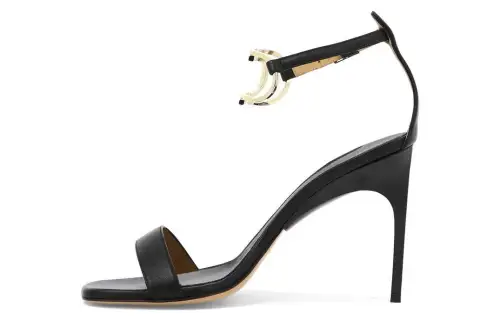 OFF WHITE Leather One Strap Sandals Women's Black