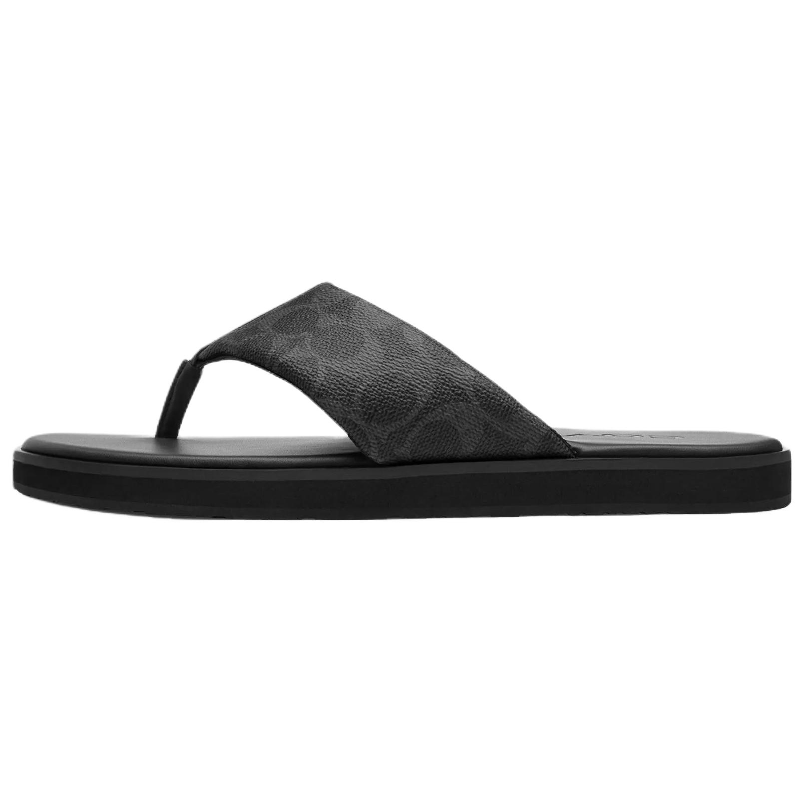 COACH Rubber Sole Quiet Flip Flops Men's Black