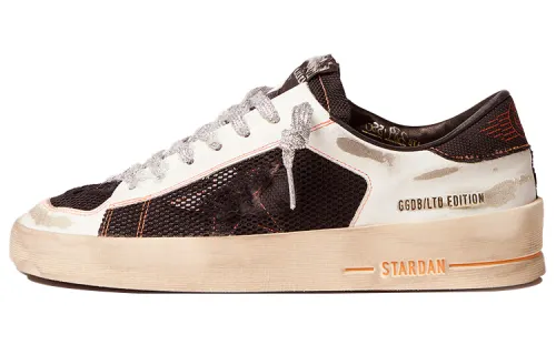 Golden Goose Stardan Skateboard Shoes Women's Low Top White/Gray/Brown/Red
