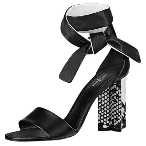 LOUIS VUITTON Silhouette One Strap Sandals Women's Black