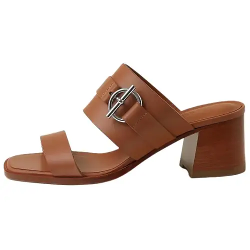 HERMES Slide Slippers 6cm Women's Umber