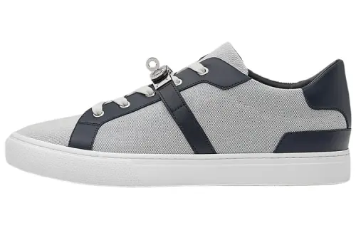 HERMES Day Low top Stylish Skateboarding Shoes Men's Gray Blue