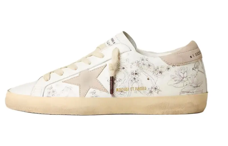 Golden Goose Super Star Sheepskin Low top Skateboard Shoes Men's White