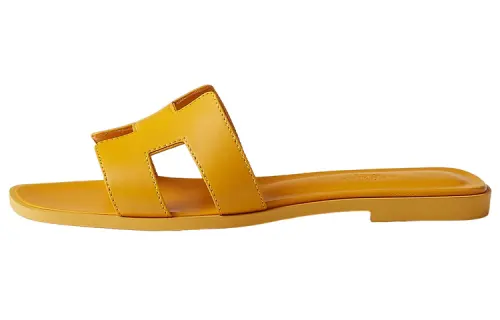 HERMES Oran Slide Slippers Women's Yellow