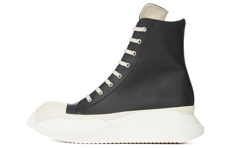 Rick Owens DRKSHDW Strobe Leather High top Stylish Skateboarding Shoes Women's Black