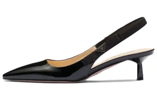 PRADA Patent Leather Slim Heel High Heels 4.5cm Women's Black