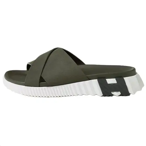 HERMES Slide Slippers 4cm Men's Green