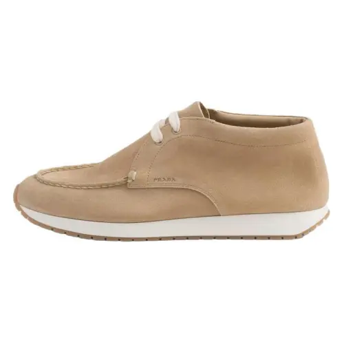 PRADA Delave Leather Casual Shoes Men's Beige