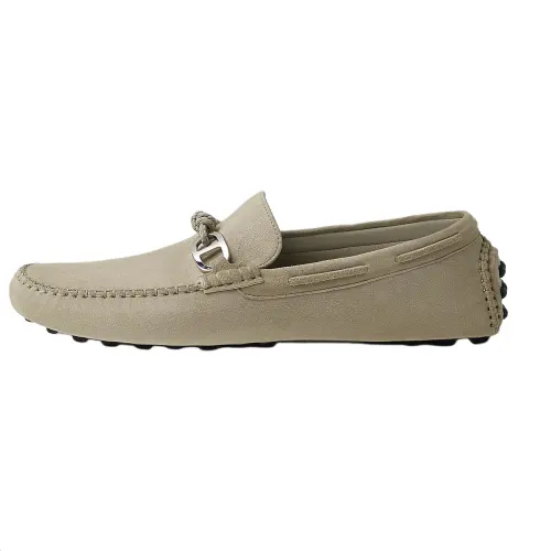 HERMES Alessandro Gommino Loafers Men's Beige