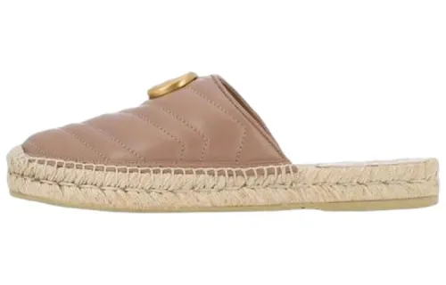 GUCCI Quiet Closed Toe Slippers Women's Nude Pink