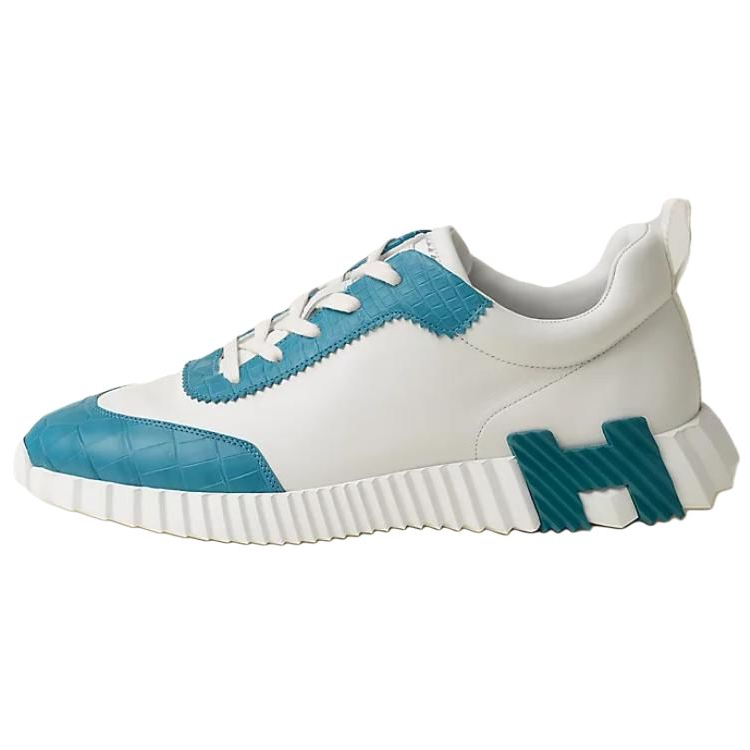 HERMES Bouncing Low top Casual Shoes Men's Blue White