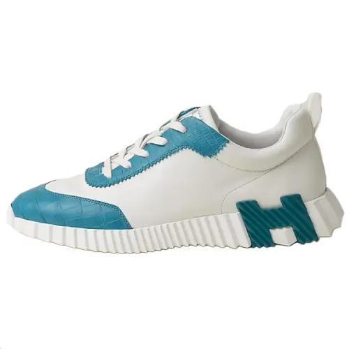 HERMES Bouncing Low top Casual Shoes Men's Blue White