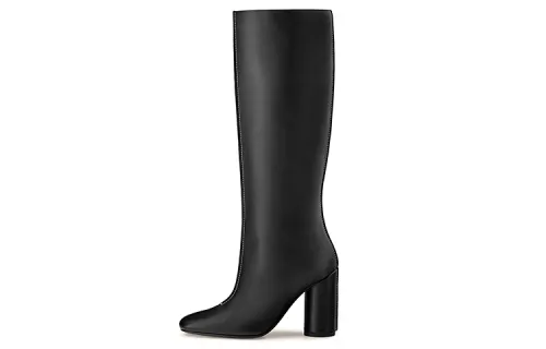 HERMES DRESSAGE Knee High Boots 9.5cm Women's Black