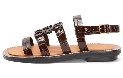 LOEWE Anagram Roman Sandals Women's Black Brown